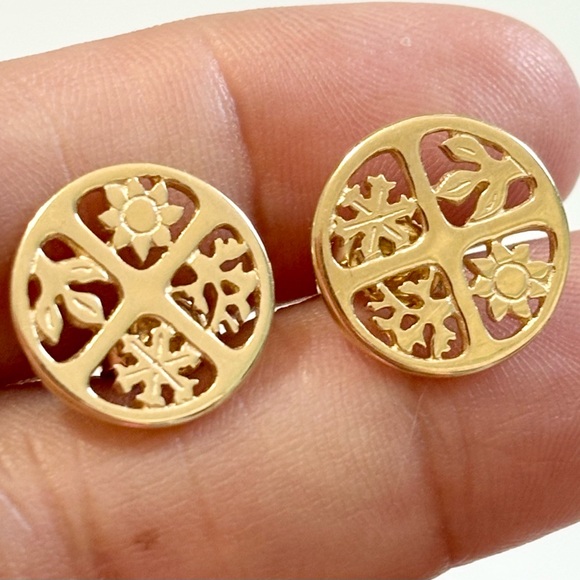 JAMES AVERY - SOLID 14K GOLD FOUR SEASONS STUD EARRINGS - LIKE NEW CONDITION - Picture 2 of 11